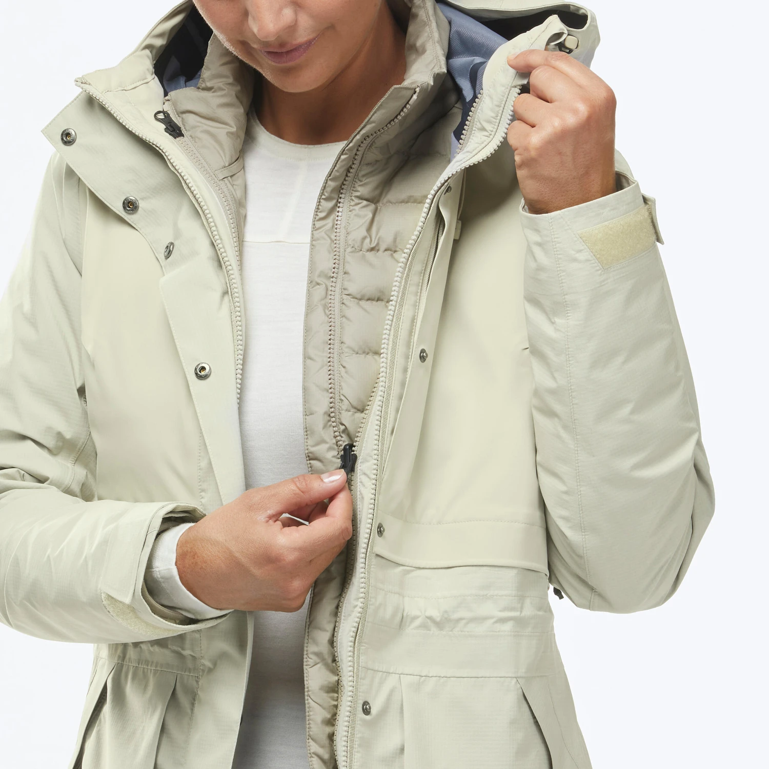 Women's Waterproof 3in1 Travel Trekking Jacket - Travel 900 Compact -10° 14 Women's Waterproof 3in1 Travel Trekking Jacket - Travel 900 Compact -10° - Image 12