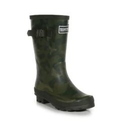 Regatta Childrens/Kids Fairweather Camo Wellington Boots (Dark Khaki)