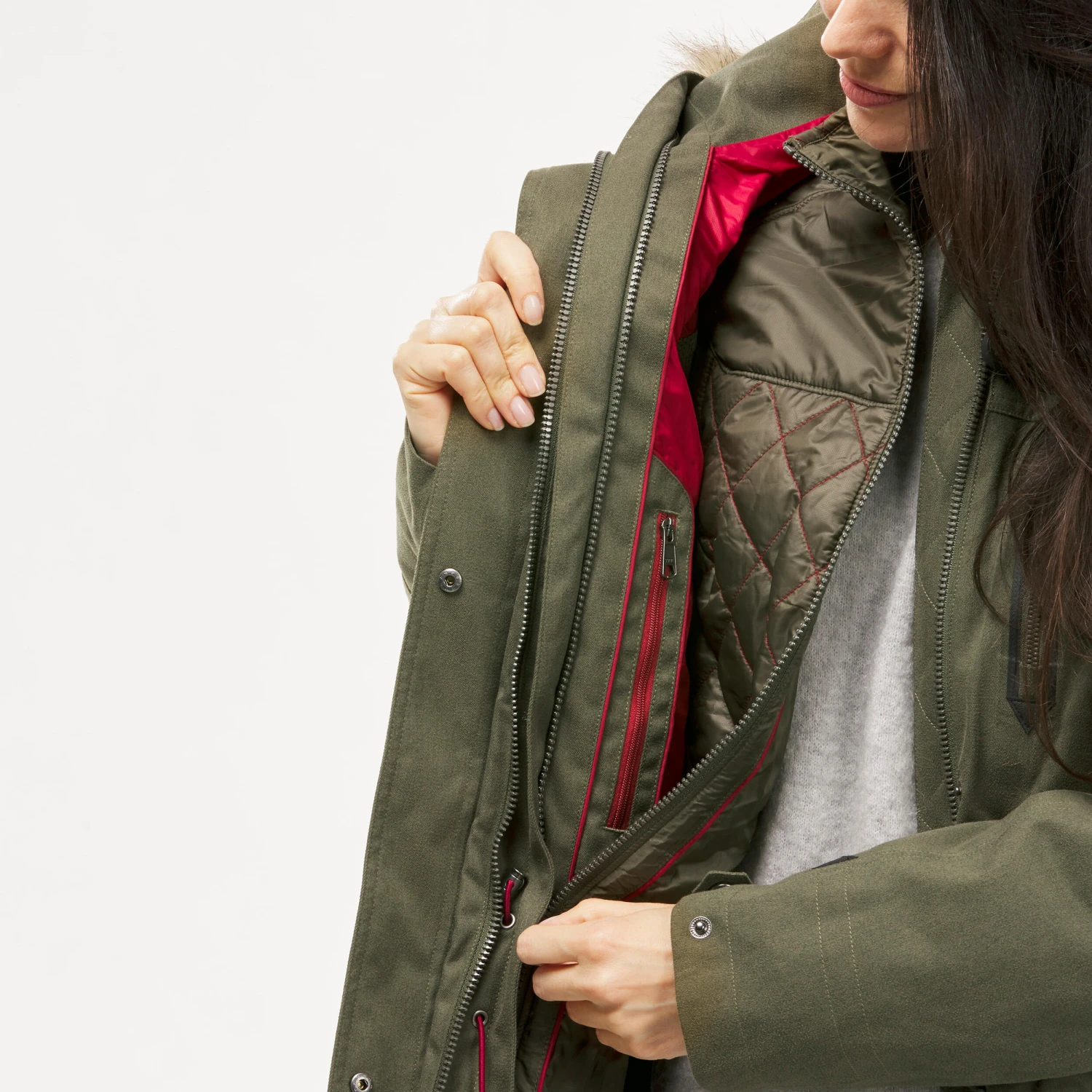 Women's Waterproof 3in1 Travel Trekking Jacket - Travel 700 -10° 21 Women's Waterproof 3in1 Travel Trekking Jacket - Travel 700 -10° - Image 19