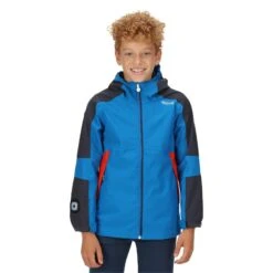 Regatta Childrens/Kids Rayz Waterproof Jacket (Neon Peach/Fusion Coral) -Hiking Equipment Store k191e7b72d1de24e69b1c4e8603f741d0