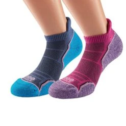 Womens/Ladies Run Ankle Socks (Pack Of 2) (Hot Pink/Lavender/Blue) -Hiking Equipment Store k1e064a60f7363fa996382ad48acb26cf