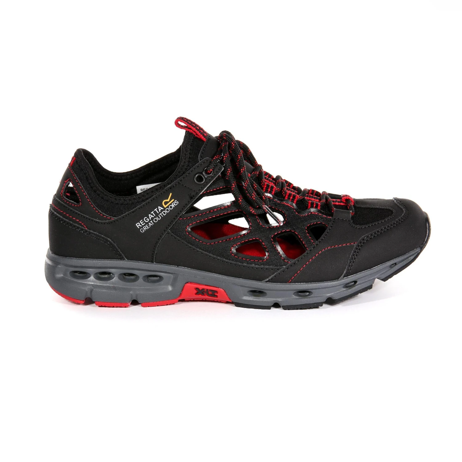 Regatta Mens Samaris Crosstrek Sandals (Black/Classic Red) 4 Regatta Mens Samaris Crosstrek Sandals (Black/Classic Red) - Image 2