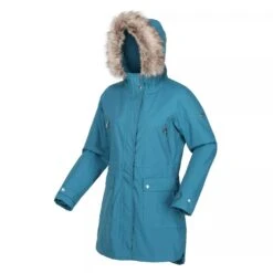 Regatta Womens/Ladies Sabinka Faux Fur Trim Parka (Slate Blue) -Hiking Equipment Store k2a57ce07e32af4adb4581f5477520928