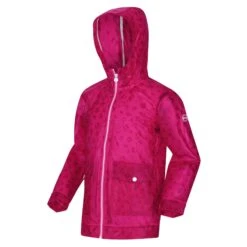 Regatta Childrens/Kids Hallow Animal Print Hooded Raincoat (Duchess Pink) -Hiking Equipment Store k2c614c9b4a38482bb86fd84d5e0c970e