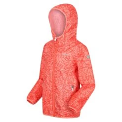Regatta Childrens/Kids Lever Animal Print Packaway Waterproof Jacket (Neon Peach) -Hiking Equipment Store k32117e5e3d52db46817478a0a175fe6d