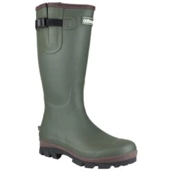 Cotswold Grange Neoprene Mens Rubber Wellington Boots (Green)