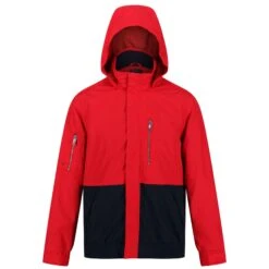 Hiking Equipment Store 20 Regatta Mens Feelding Colour Block Waterproof Bomber Jacket (True Red/Navy)