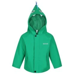 Regatta Childrens/Kids Dinosaur Waterproof Jacket (Green)