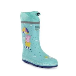 Regatta Childrens/Kids Peppa Pig Splash Square Wellington Boots (Aruba Blue)