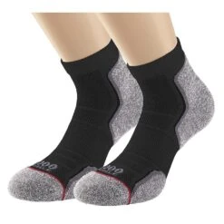 Mens Run Recycled Ankle Socks (Pack Of 2) (Black/Grey)