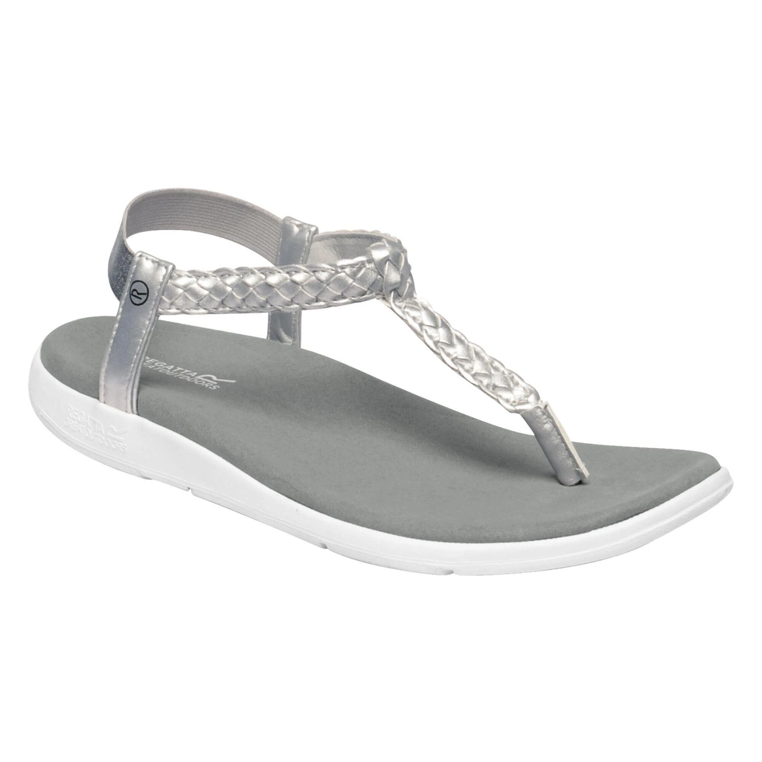 Regatta Womens/Ladies Santa Luna Braided Sandals (Silver/White) 3 Regatta Womens/Ladies Santa Luna Braided Sandals (Silver/White)