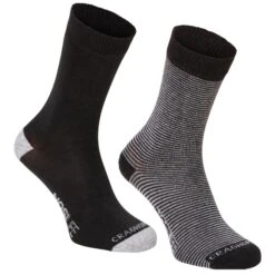 Craghoppers Mens Nosilife Walking Hiking Socks (Pack Of 2) (Charcoal/Soft Grey Marl)