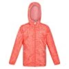 Regatta Childrens/Kids Lever Animal Print Packaway Waterproof Jacket (Neon Peach) -Hiking Equipment Store k75fda2158b6c09b2d44eee44cda20865