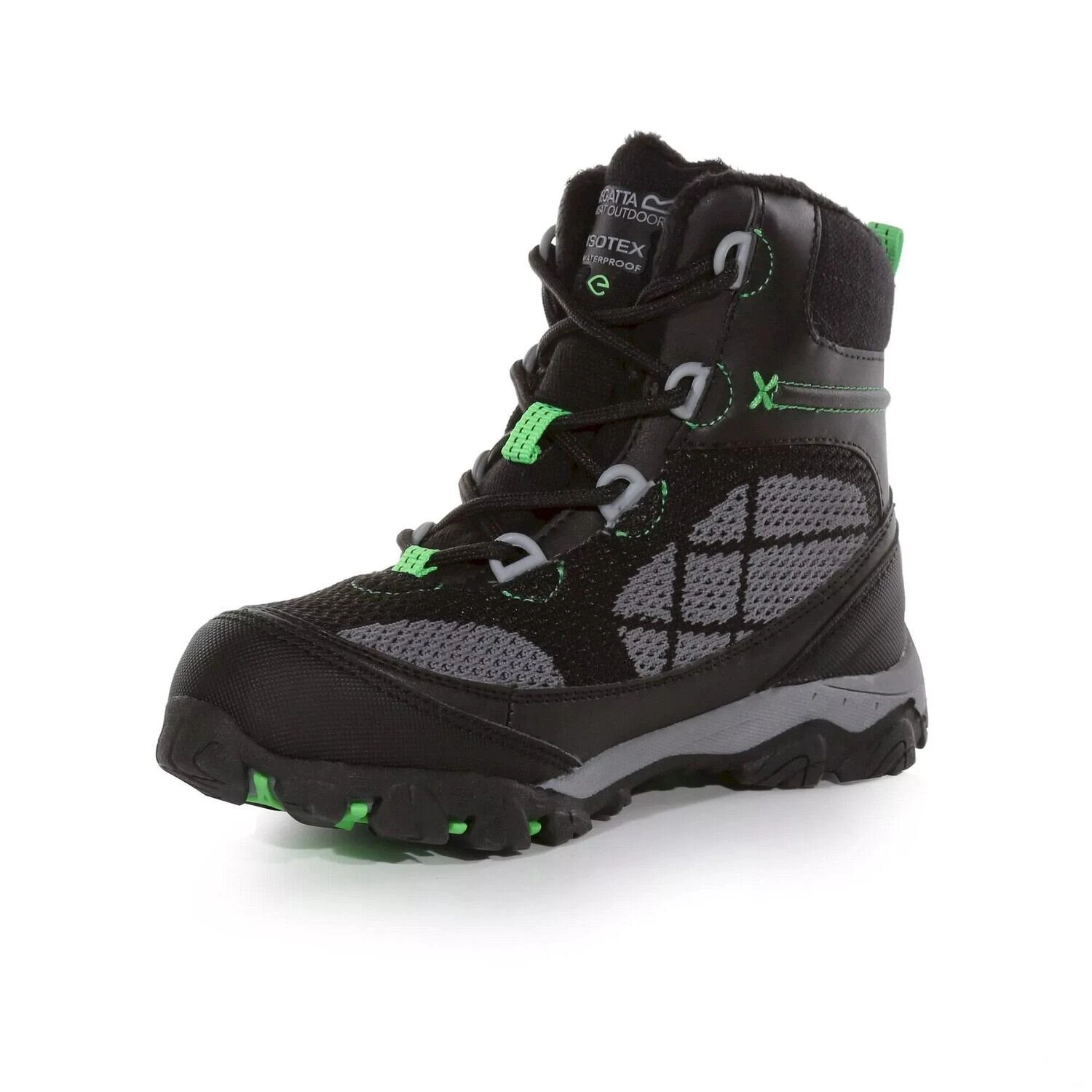 Regatta Childrens/Kids Hawthorn Evo Walking Boots (Black/Summer Green) 5 Regatta Childrens/Kids Hawthorn Evo Walking Boots (Black/Summer Green) - Image 3
