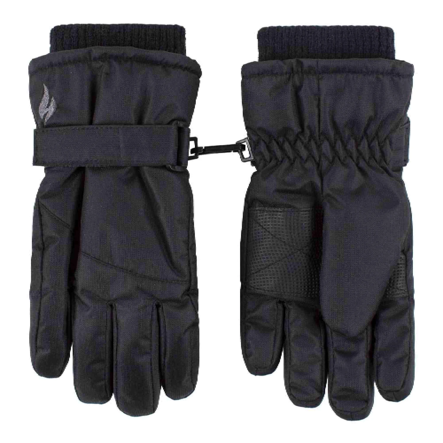 Childrens Black Winter Fleece Lined Waterproof Thermal Snow Ski Gloves 3 Childrens Black Winter Fleece Lined Waterproof Thermal Snow Ski Gloves