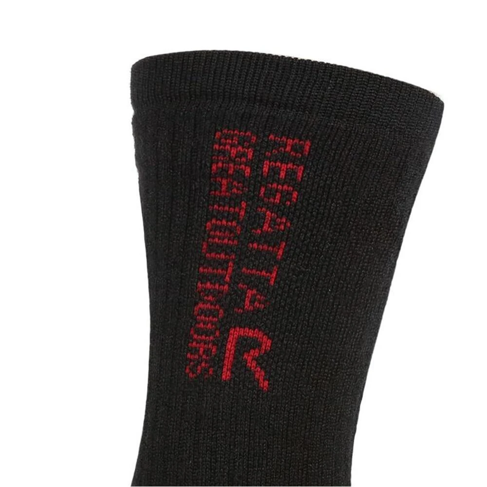 Regatta Unisex Adult Wool Hiking Boot Socks (Pack Of 2) (Black/Dark Red) 4 Regatta Unisex Adult Wool Hiking Boot Socks (Pack Of 2) (Black/Dark Red) - Image 2