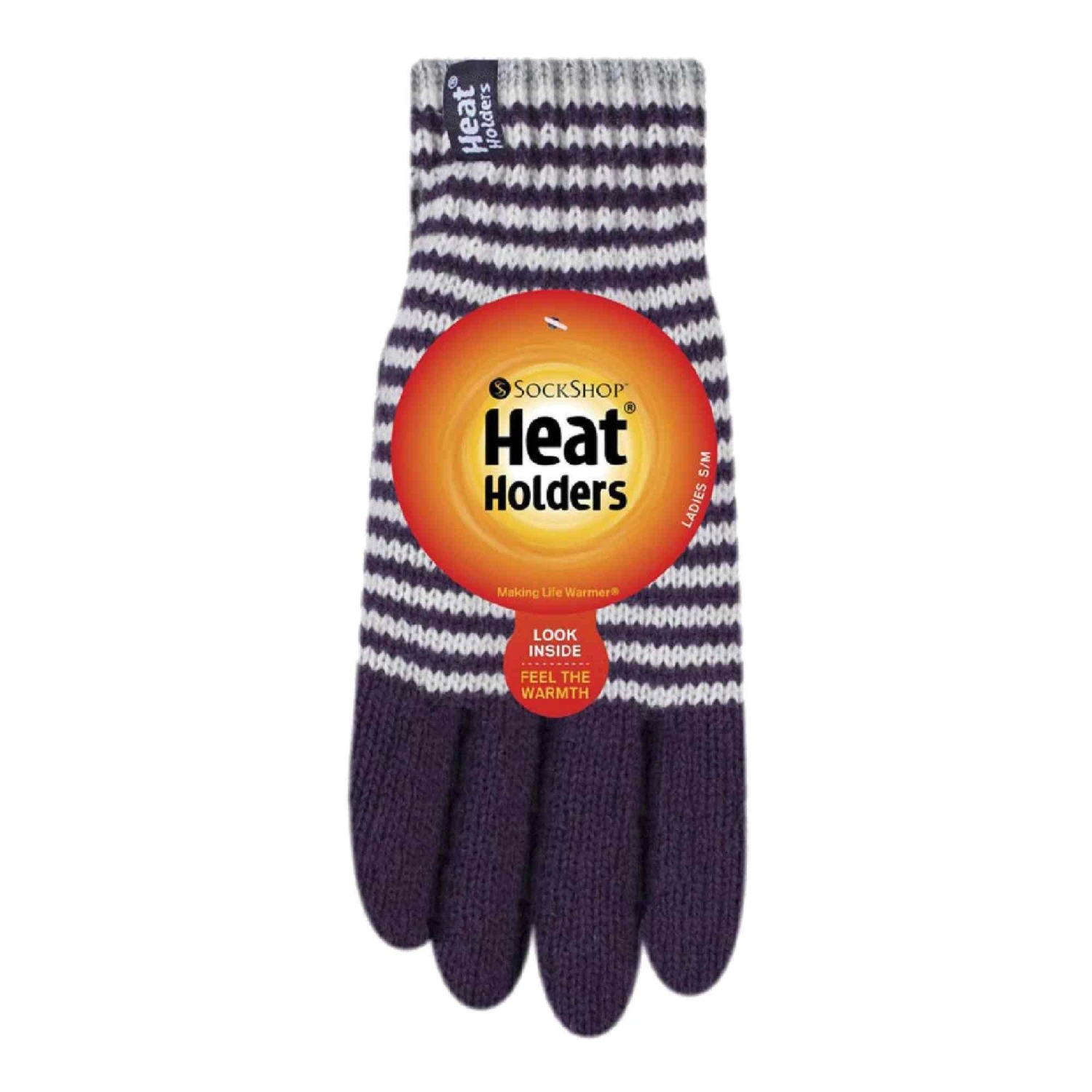 Ladies Striped Fleece Lined Knitted Warm Winter Thermal Gloves 6 Ladies Striped Fleece Lined Knitted Warm Winter Thermal Gloves - Image 4