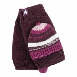Ladies Striped Thermal Knitted Converter Mitten Gloves -Hiking Equipment Store ka2de89d6c56a0aea1aec92f8bea9896c