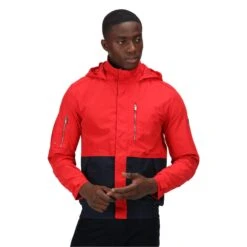 Regatta Mens Feelding Colour Block Waterproof Bomber Jacket (True Red/Navy) -Hiking Equipment Store ka46b9206cdefa810009a4e7b21ee573f