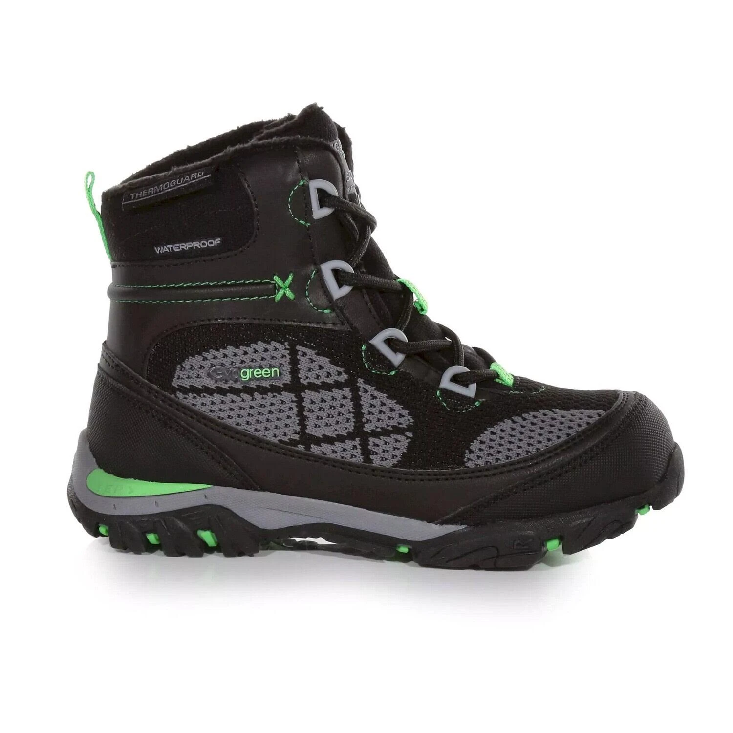 Regatta Childrens/Kids Hawthorn Evo Walking Boots (Black/Summer Green) 6 Regatta Childrens/Kids Hawthorn Evo Walking Boots (Black/Summer Green) - Image 4