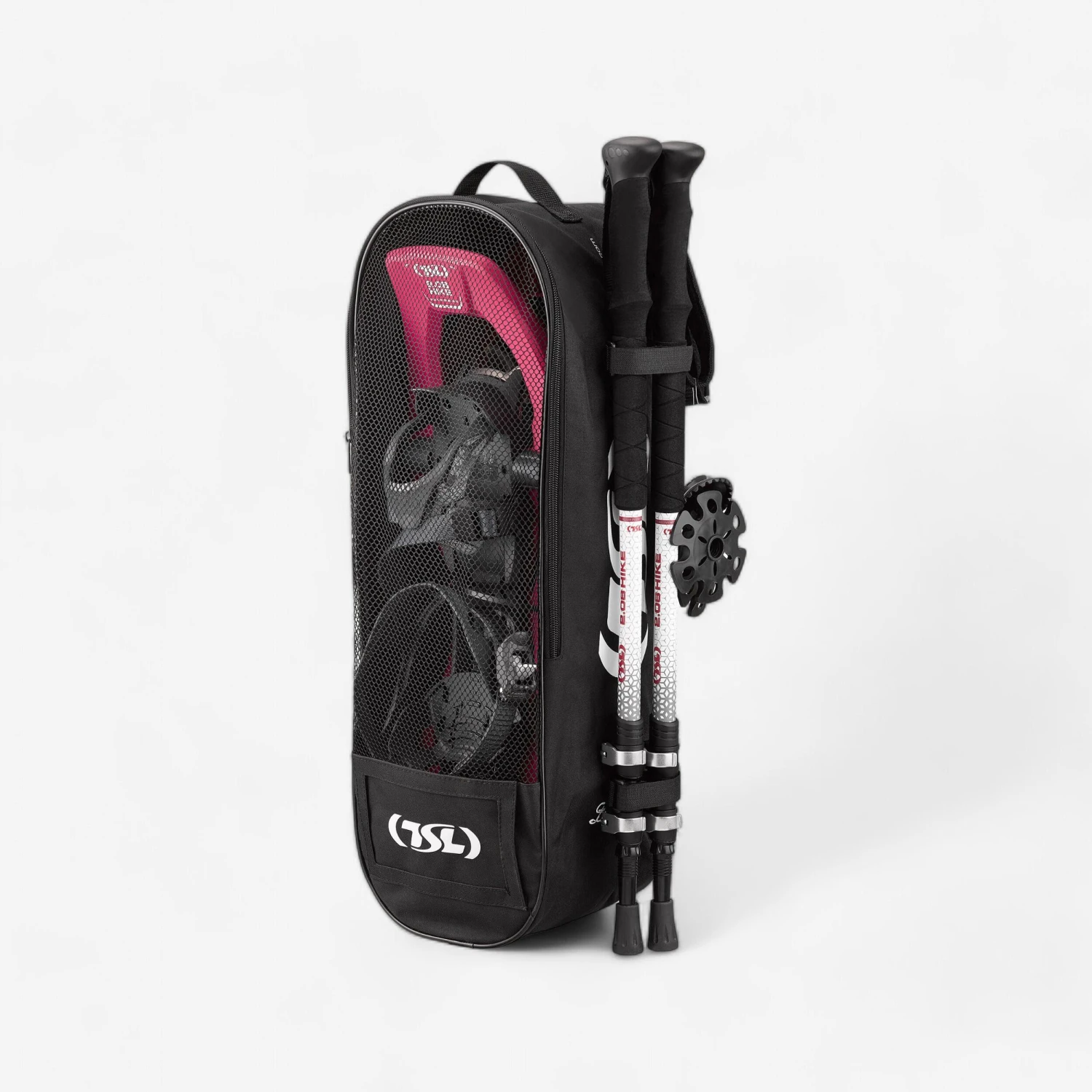 Hiking Snowshoes Pack With Small Deck - TSL 2.08 HIKE - Pink - Aluminium Poles 3 3 Hiking Snowshoes Pack With Small Deck - TSL 2.08 HIKE - Pink - Aluminium Poles 3