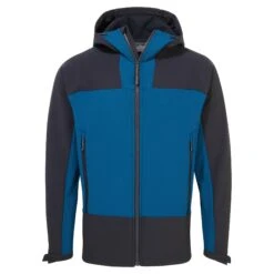 Craghoppers Mens Expert Softshell Hooded Active Soft Shell Jacket (Poseidon Blue/Navy)