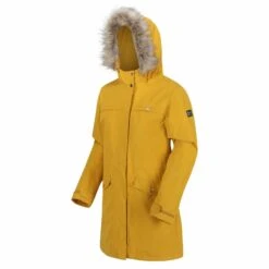Regatta Womens/Ladies Serleena II Faux Fur Insulated Winter Parka (Mustard Seed) -Hiking Equipment Store kca20bf3eddcf554d091be466db52fc0a