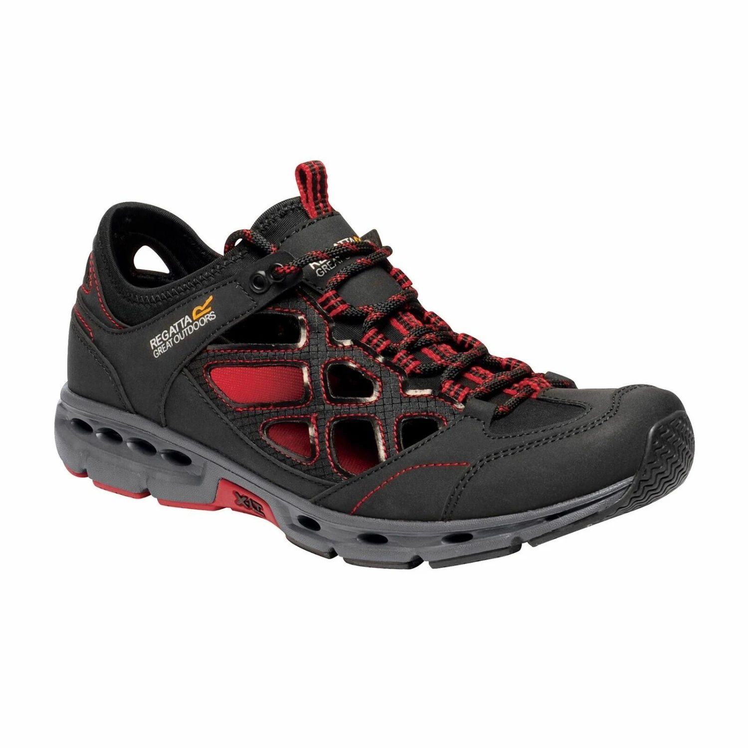 Regatta Mens Samaris Crosstrek Sandals (Black/Classic Red) 3 Regatta Mens Samaris Crosstrek Sandals (Black/Classic Red)