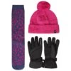 Regatta Childrens/Kids Leopard Print Ski Gloves Set (Raspberry Rose) -Hiking Equipment Store kde9243c009c6e3bf4f38ea78160d83f5