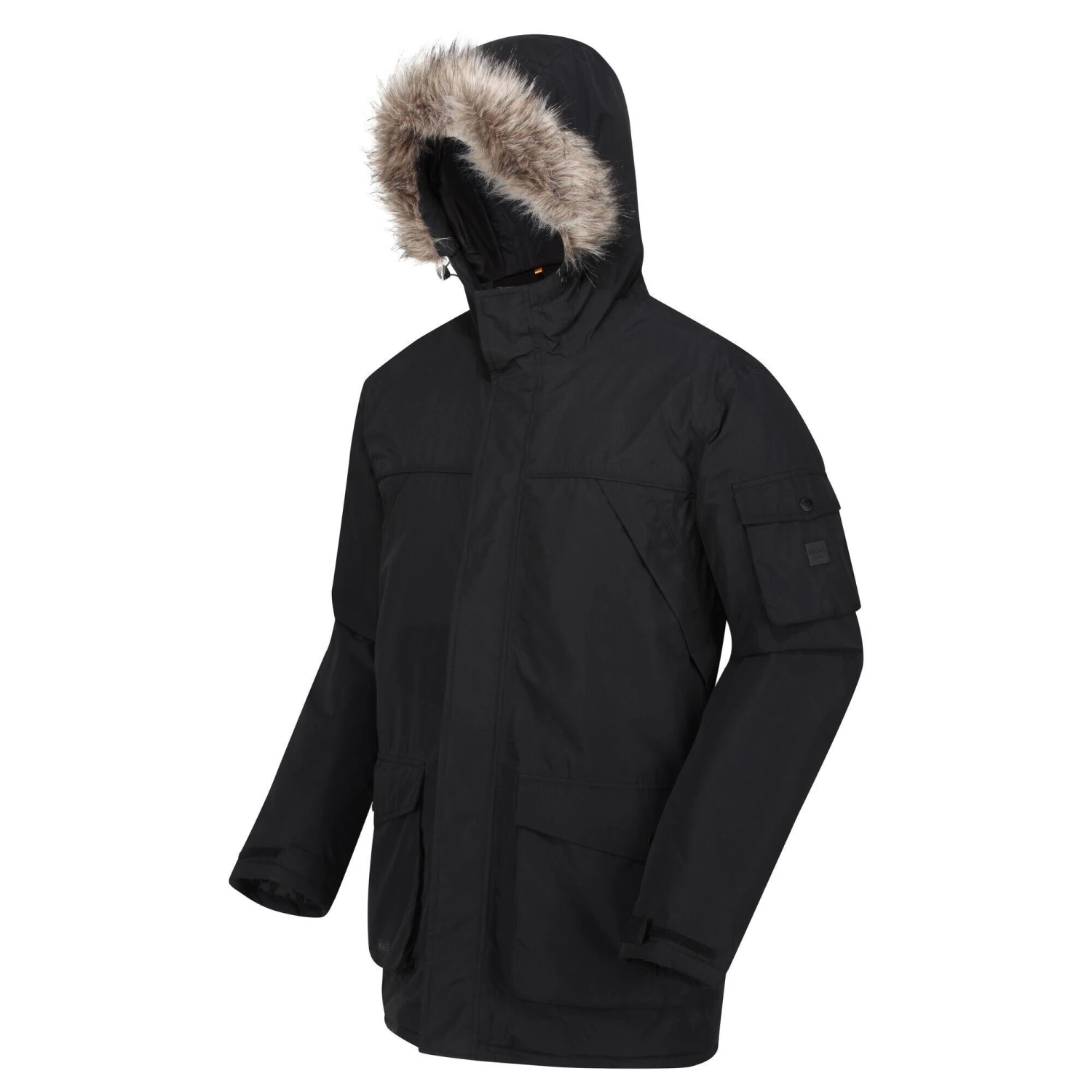 Regatta Mens Salinger II Faux Fur Insulated Parka (Black) 6 Regatta Mens Salinger II Faux Fur Insulated Parka (Black) - Image 4