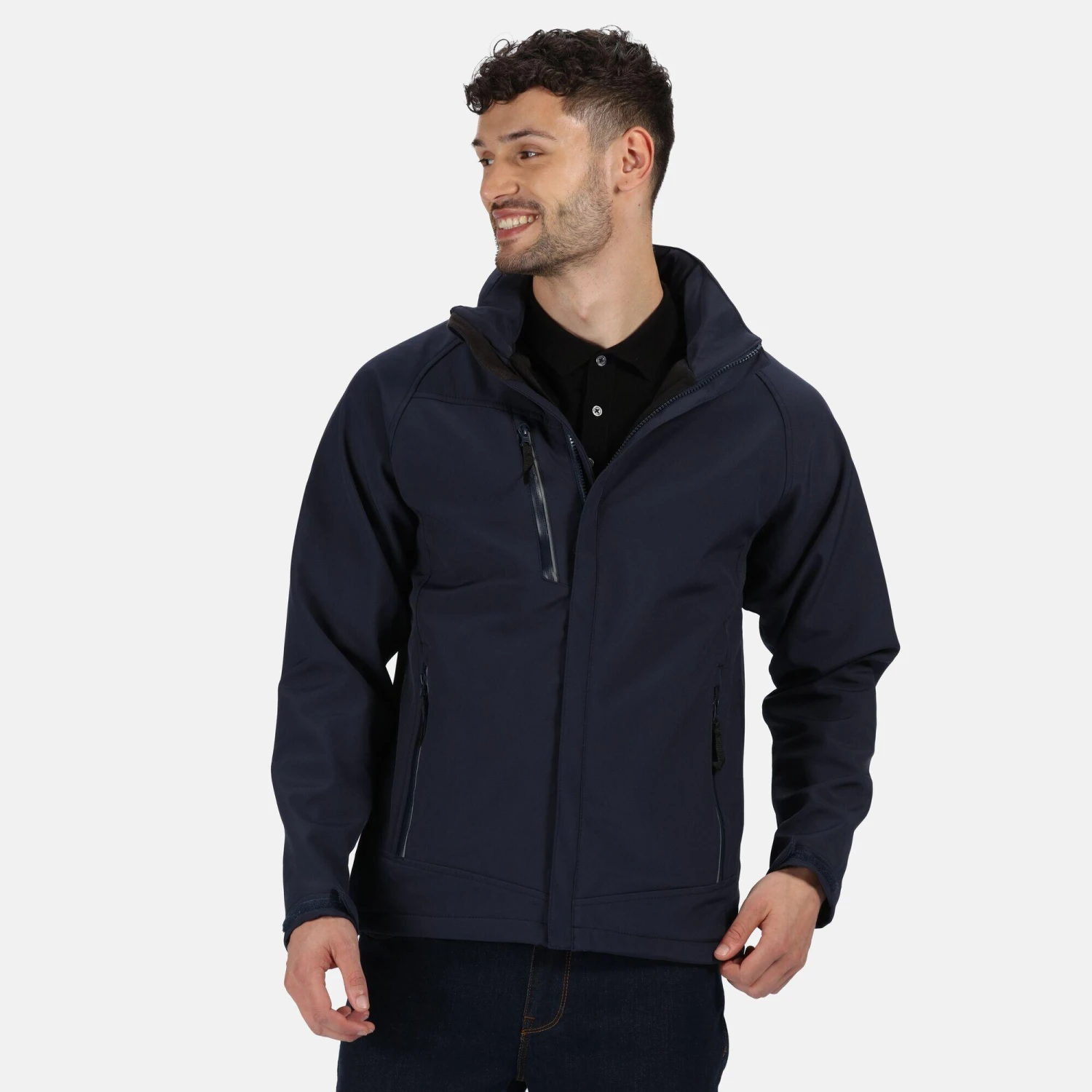 Regatta Mens Apex Soft Shell Jacket (Navy) 5 Regatta Mens Apex Soft Shell Jacket (Navy) - Image 3