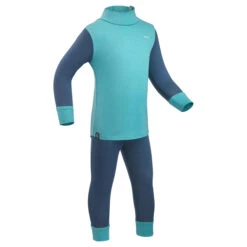 WEDZE Baby Ski Base Layer Top, Undershirt Merino Wool MERIWARM Turquoise -Hiking Equipment Store keed6e176f8944d06252406caefb68099